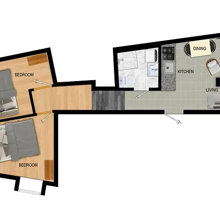 Renovated Jan 24 - Queen Beds - Behind Bryggen Apartment *